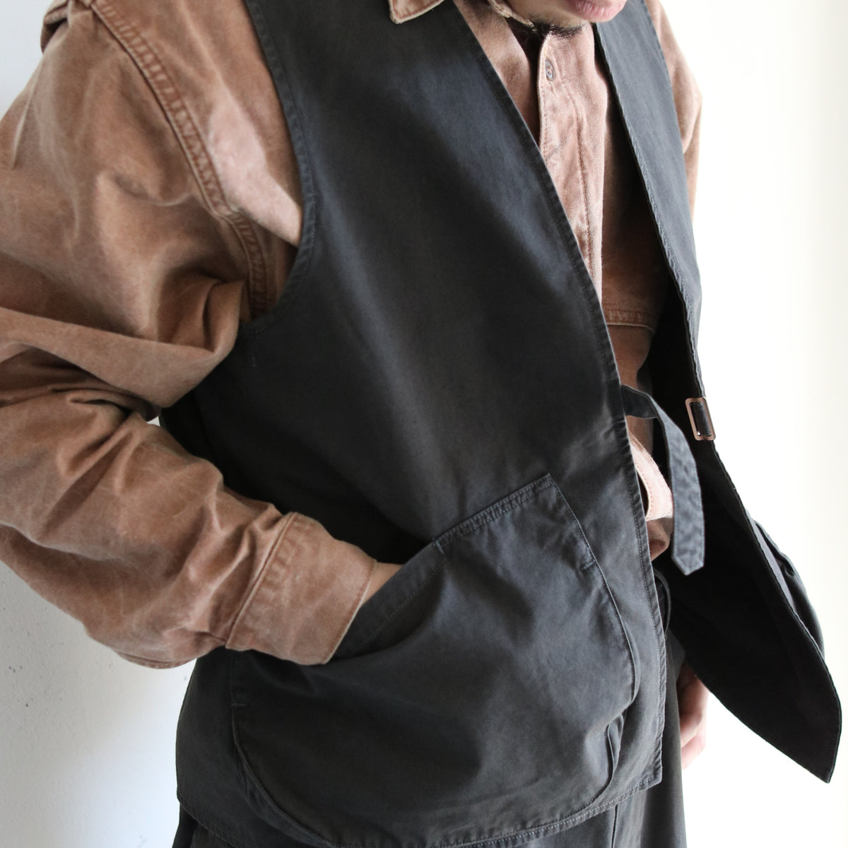 PHIGVEL - POPLIN CLOTH HUNTING VEST - F.CHARCOAL – anemoscope