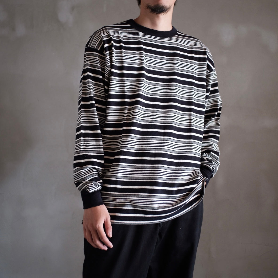 PHIGVEL MAKERS Co. BORDER LS TOP - Tシャツ