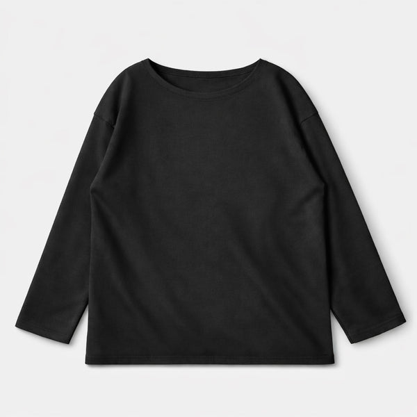 MASSTARD - L/S MALIBU RIB BOAT TEE - BLACK