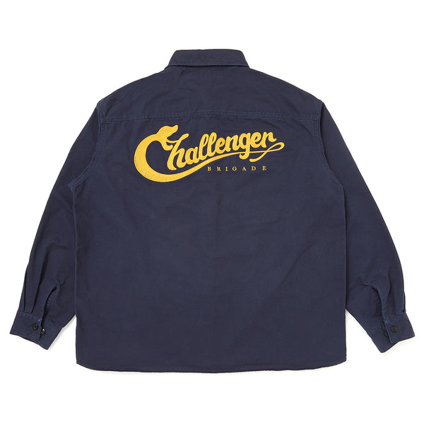 CHALLENGER - SNAKING LOGO WORK SHIRT - NAVY