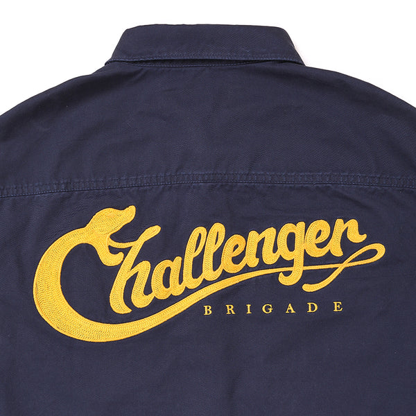CHALLENGER - SNAKING LOGO WORK SHIRT - NAVY