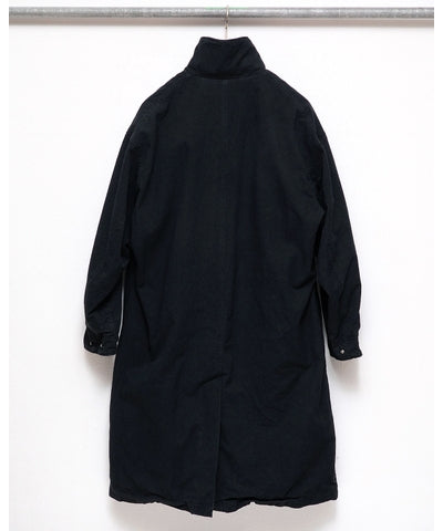 nonnative - WANDERER LONG COAT C/Li CANVAS SULFUR DYE WITH WINDSTOPPER® BLACK
