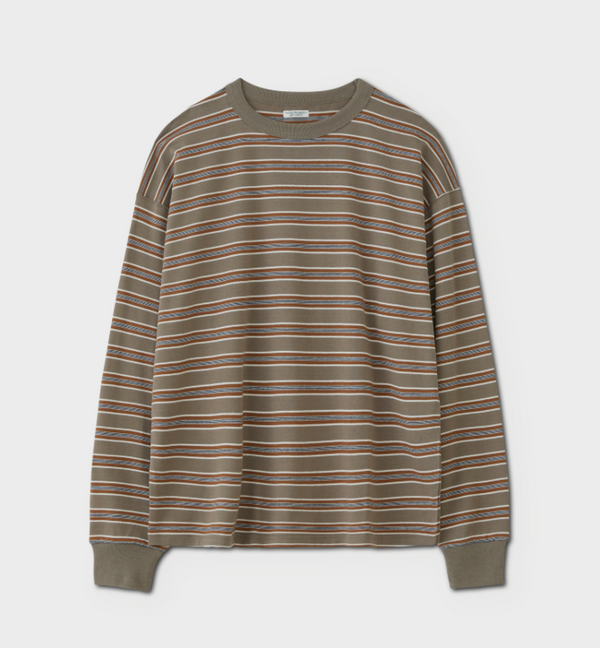 PHIGVEL -BORDER LS TOP- TAUPE BEIGE × RUSEET