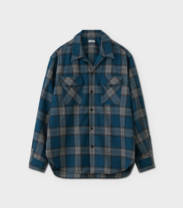 PHIGVEL - W/CA OMBRE OPEN CALLAR LS SHIRT - CERULEA -