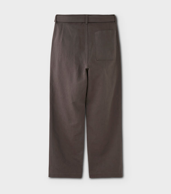 PHIGVEL - C/P BELTED 2TUCK TROUSERS - STONE GRAY