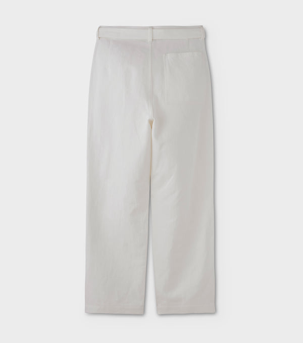 PHIGVEL - C/P BELTED 2TUCK TROUSERS - OFF WHITE
