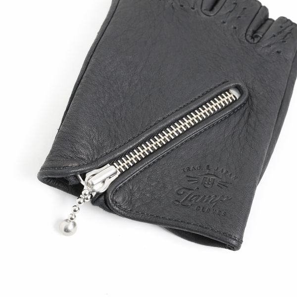 Lamp gloves -driving glove 【CUT】- BLACK×SILVER