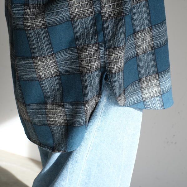 PHIGVEL - W/CA OMBRE OPEN CALLAR LS SHIRT - CERULEA -