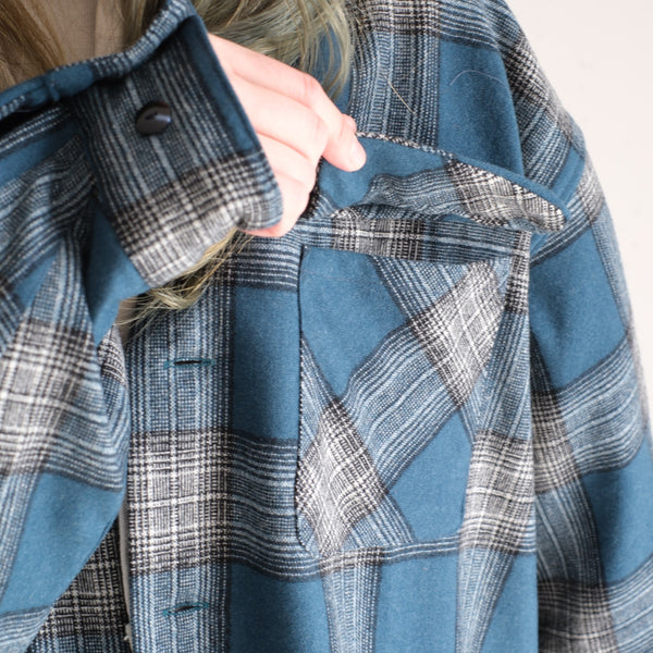 PHIGVEL - W/CA OMBRE OPEN CALLAR LS SHIRT - CERULEA -