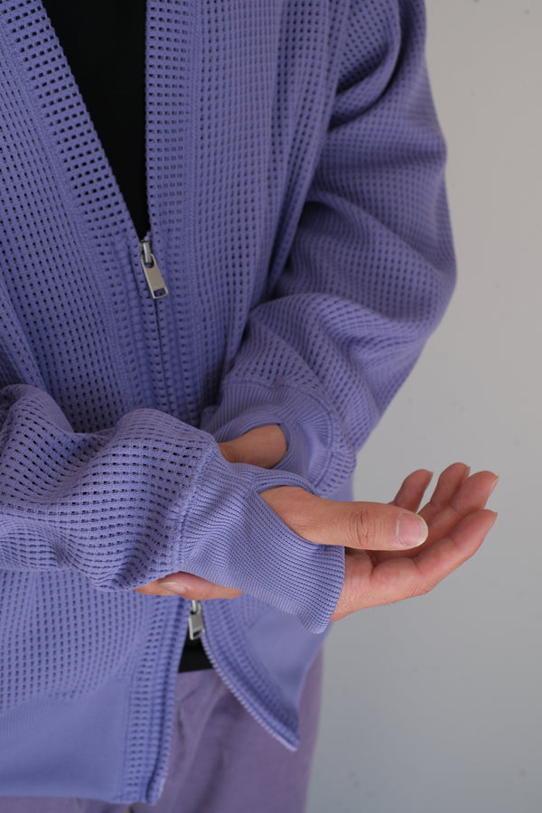 nonnative - HIKER ZIP CARDIGAN POLY MESH POLARTEC® POWER DRY® - LILAC