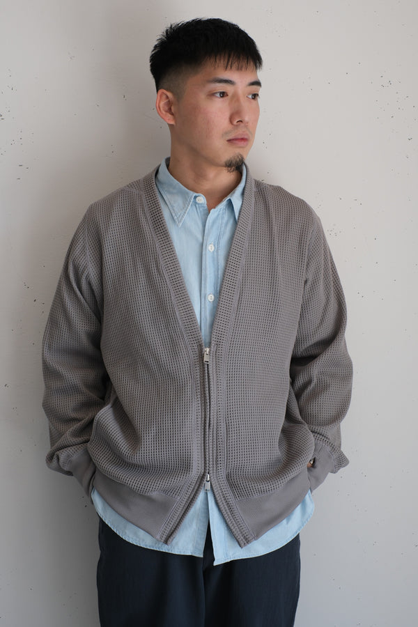 nonnative - HIKER ZIP CARDIGAN POLY MESH POLARTEC® POWER DRY® - GRAY