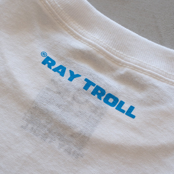 RAY TROLL - MAD COW HAPPY SALMON T - shirt / WHITE