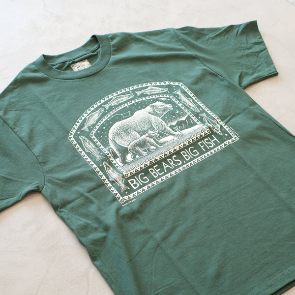 RAY TROLL - Big Bears Big Fish T - Shirt / D-Green