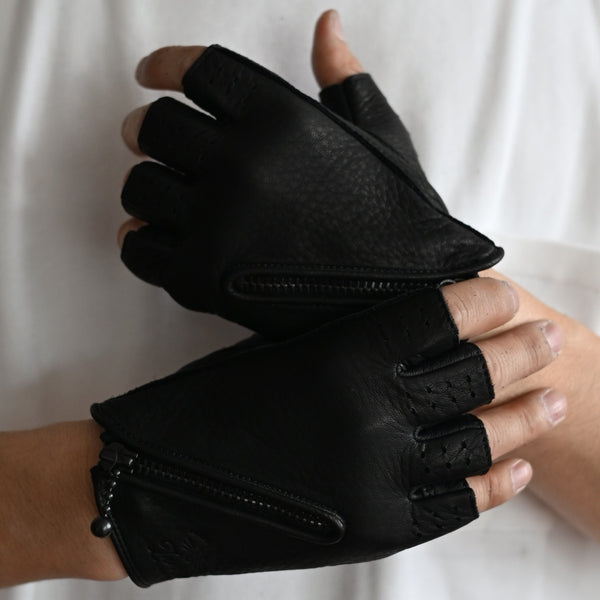 Lamp gloves -driving glove 【CUT】- BLACK×BLACK
