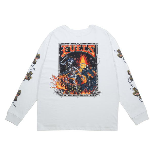FUELS - L/S OUT OF HELL TEE - WHITE