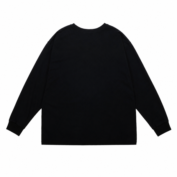FUELS -L/S LEATHER TAG Tee - BLACK