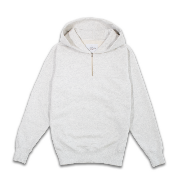 MASSTARD -HALF ZIP HOODIE- OATMEAL