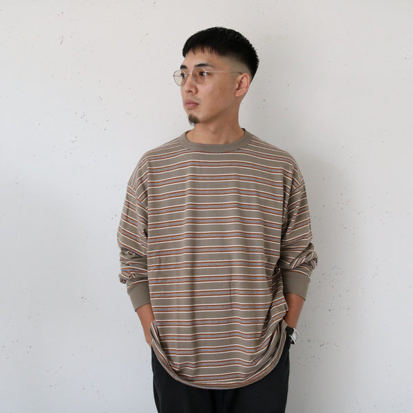 PHIGVEL -BORDER LS TOP- TAUPE BEIGE × RUSEET