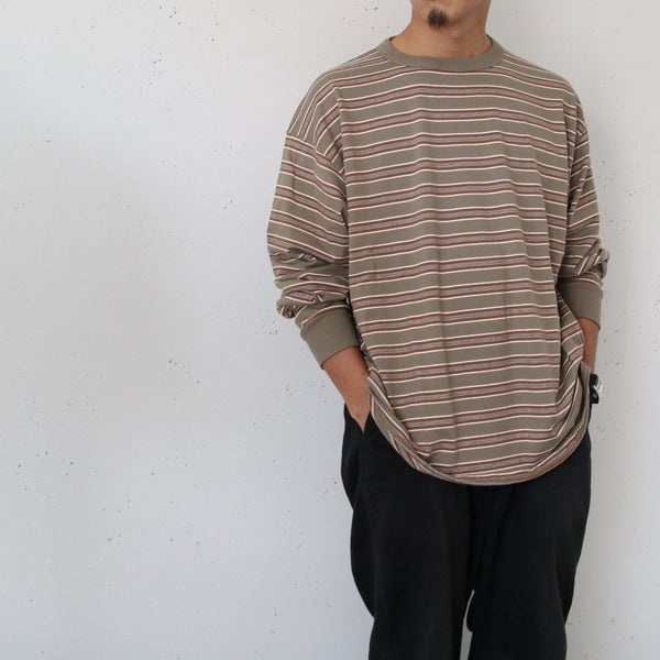 PHIGVEL -BORDER LS TOP- TAUPE BEIGE × RUSEET