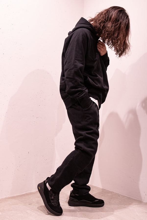 nonnative - MARINER HALF ZIP PULLOVER HOODY COTTON SWEAT BLACK