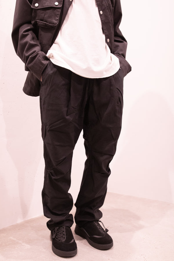 nonnative - HIKER EASY PANTS COTTON BACKSATIN PIGMENT DYE BLACK