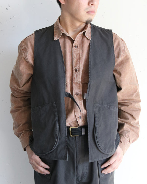 PHIGVEL - POPLIN CLOTH HUNTING VEST - F.CHARCOAL