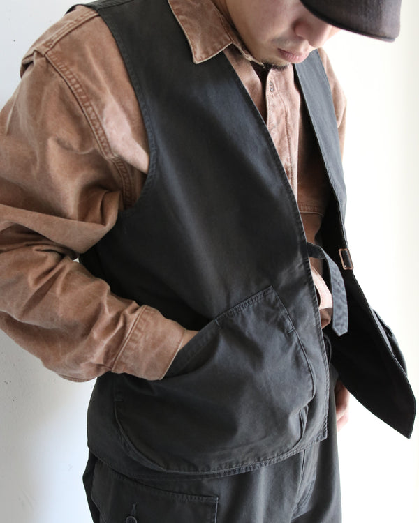 PHIGVEL - POPLIN CLOTH HUNTING VEST - F.CHARCOAL