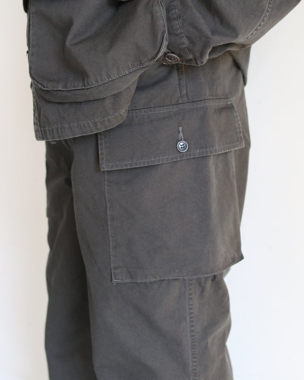 PHIGVEL - POPLIN CLOTH CARGO TROUSERS - F.CHARCOAL