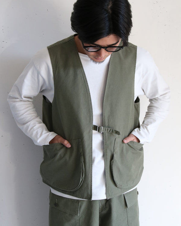 PHIGVEL - POPLIN CLOTH HUNTING VEST - F.OLIVE