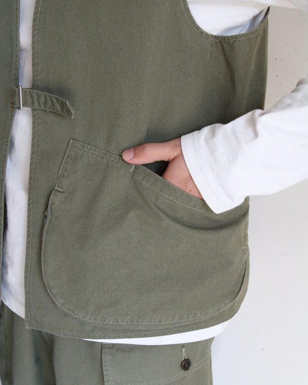 PHIGVEL - POPLIN CLOTH HUNTING VEST - F.OLIVE