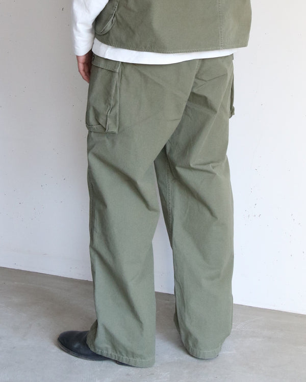 PHIGVEL - POPLIN CLOTH CARGO TROUSERS - F.OLIVE