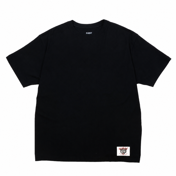 FUELS - S/S LEATHER TAG Tee - BLACK