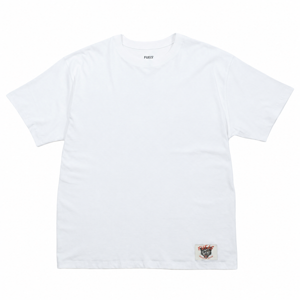 FUELS - S/S LEATHER TAG Tee - WHITE