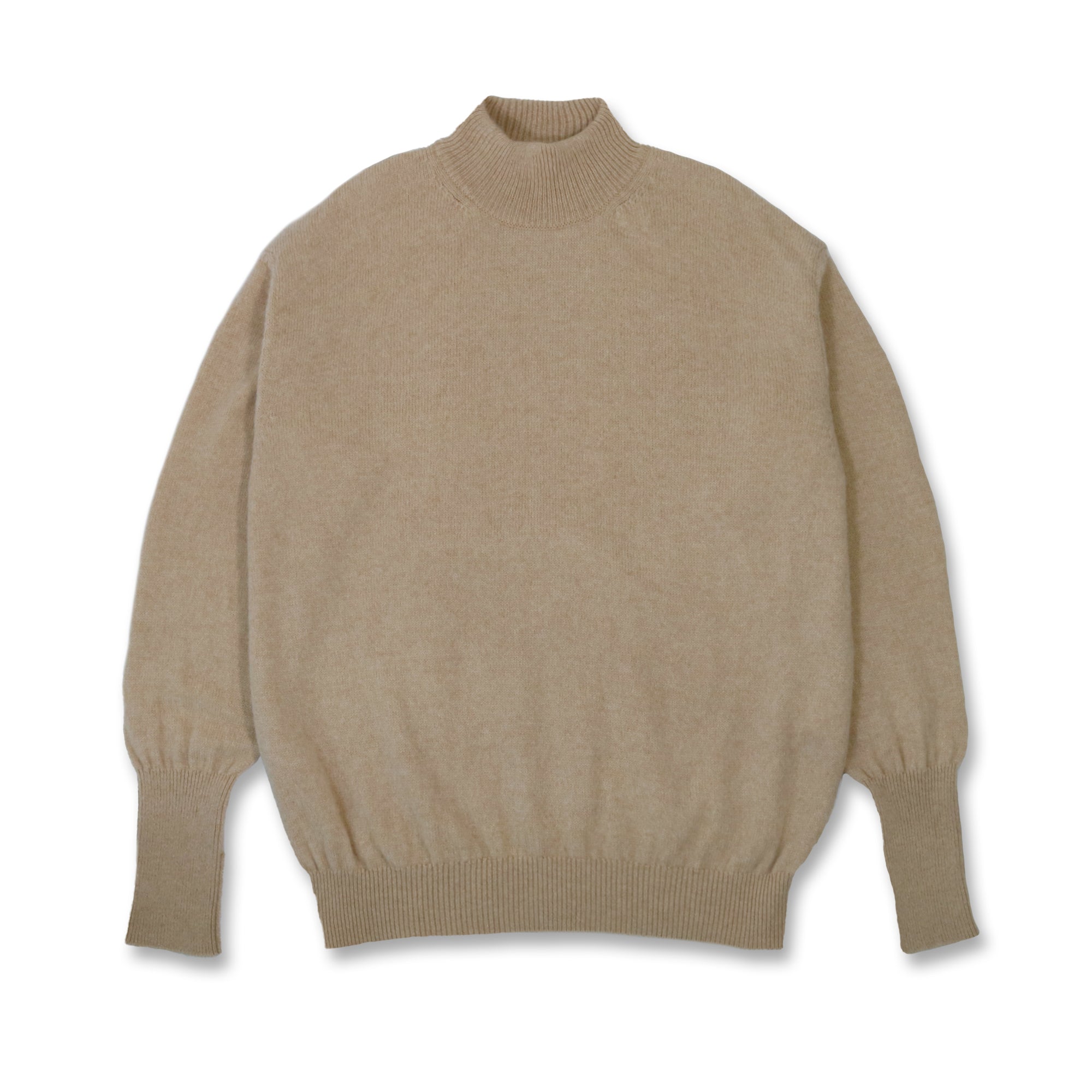 MASSTARD - DAILY HIGH NECK SWEATER- BEIGE – anemoscope