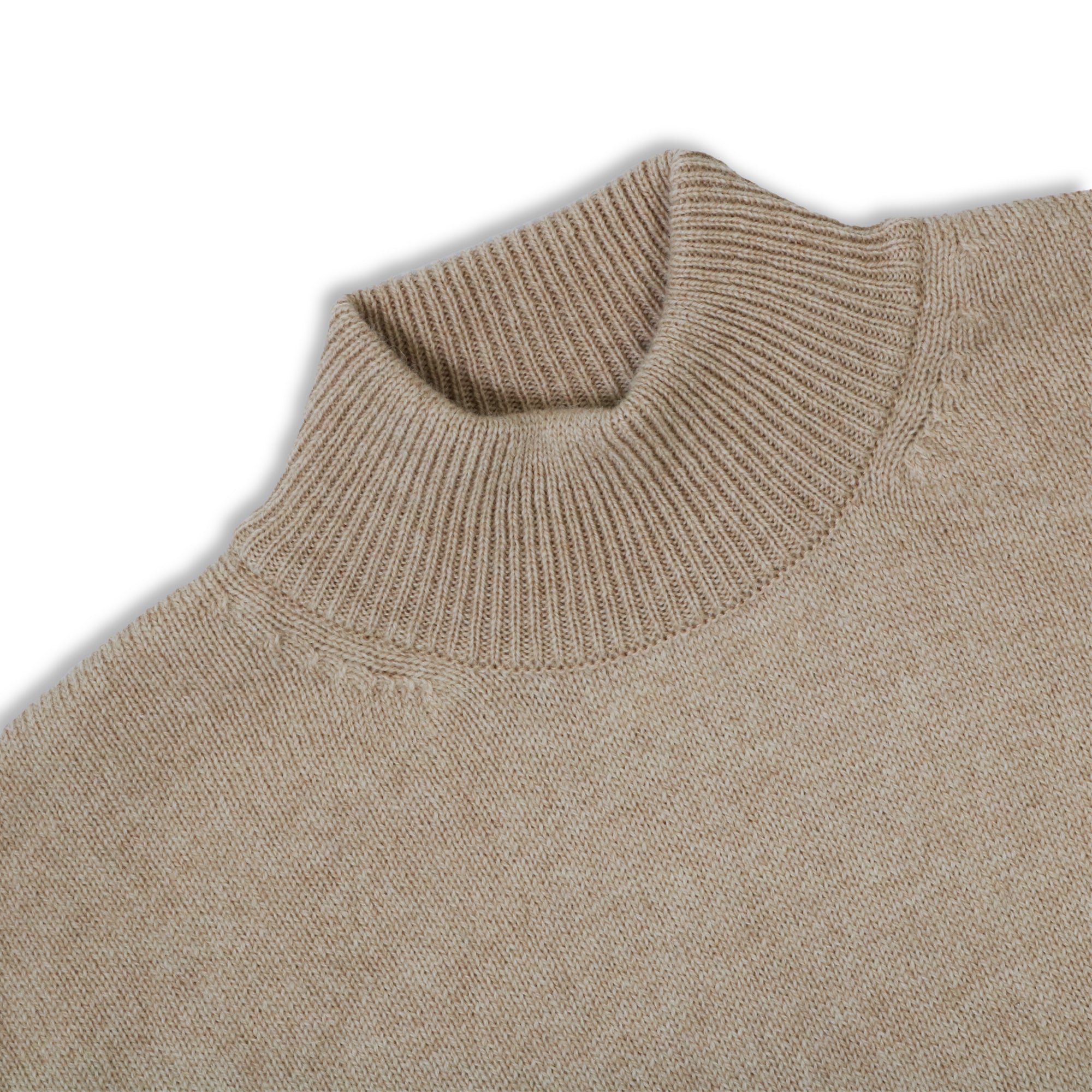 MASSTARD - DAILY HIGH NECK SWEATER- BEIGE – anemoscope