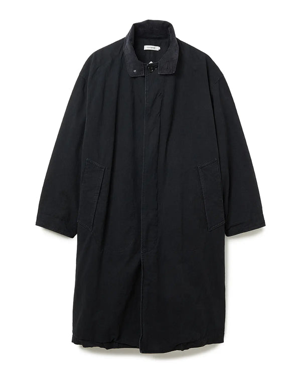 nonnative - WANDERER LONG COAT C/Li CANVAS SULFUR DYE WITH WINDSTOPPER® BLACK