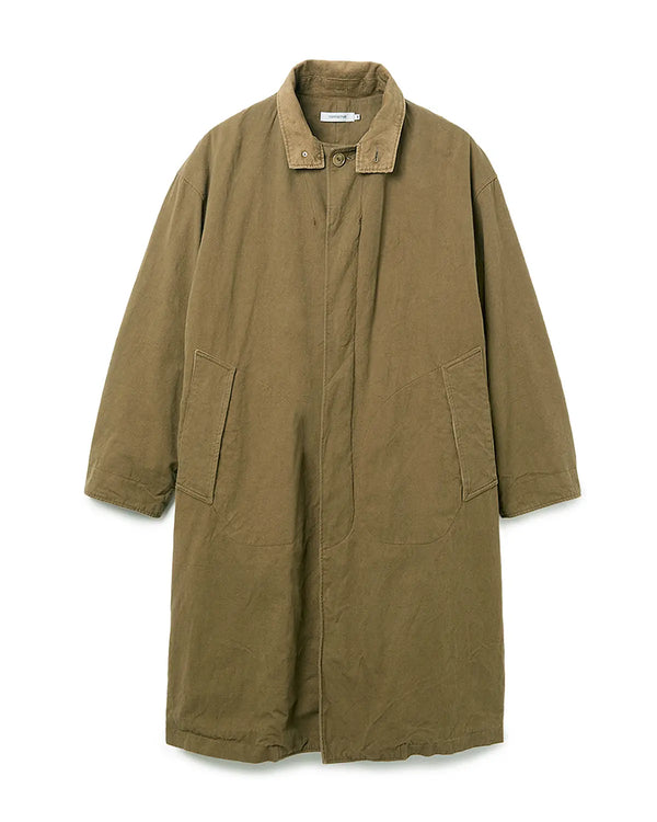 nonnative - WANDERER LONG COAT C/Li CANVAS SULFUR DYE WITH WINDSTOPPER® COYOTE