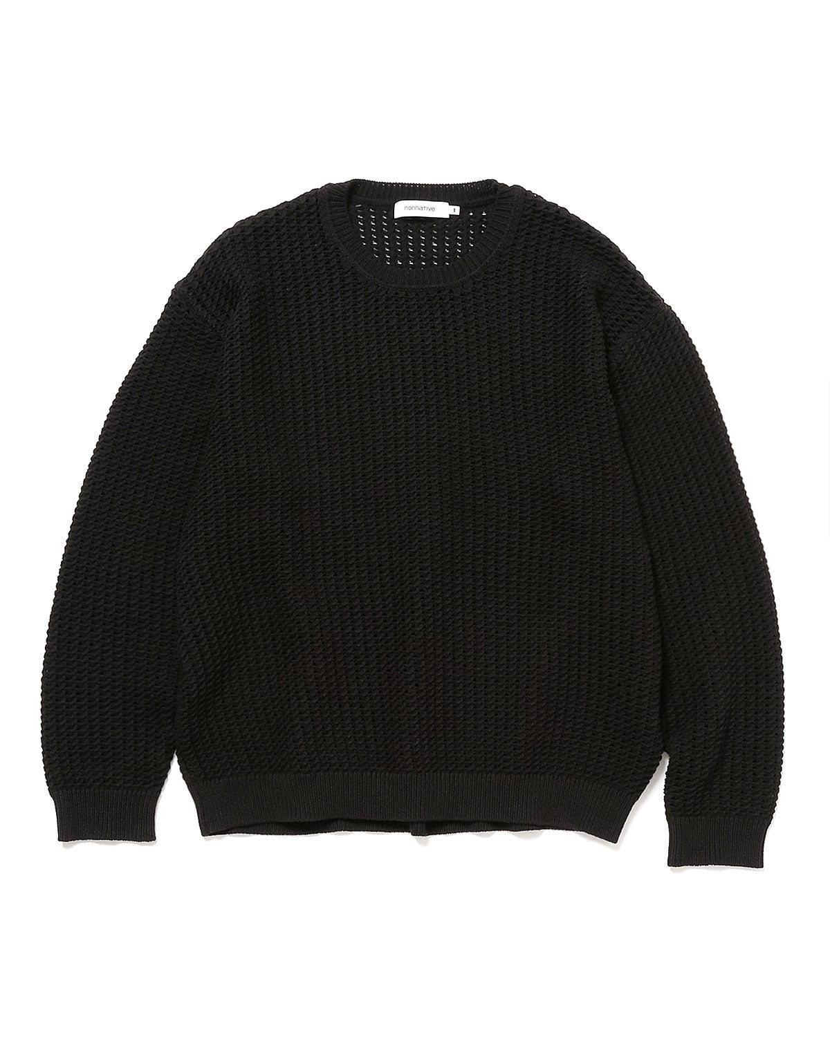 nonnative - RANCHER L/S SWEATER C/N MESH - BLACK – anemoscope