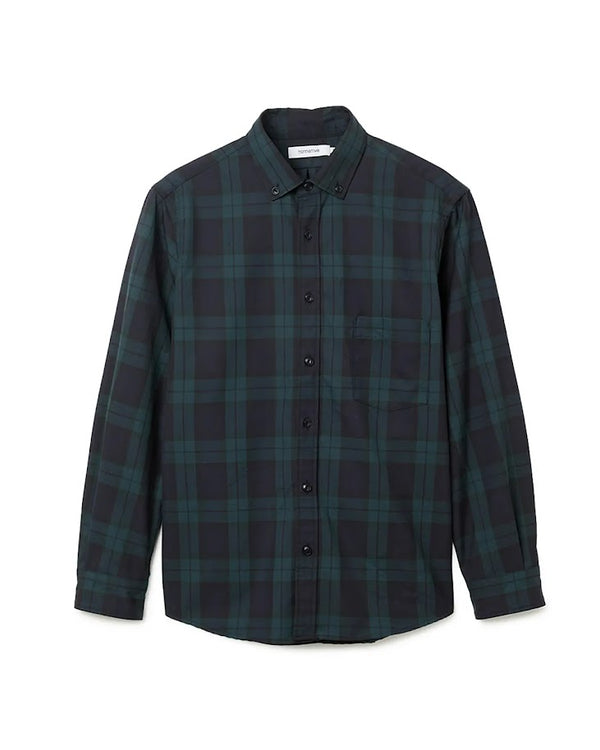 nonnative - DWELLER B.D. SHIRT P/W GABARDINE TARTAN CHECK BLACKWATCH