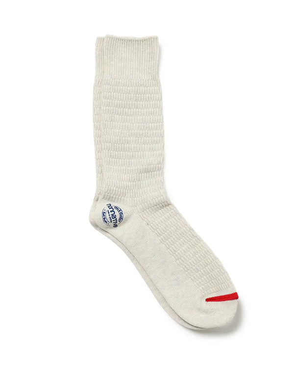 nonnative -  DWELLER SOCKS HI C/N/P WOVEN OATMEAL