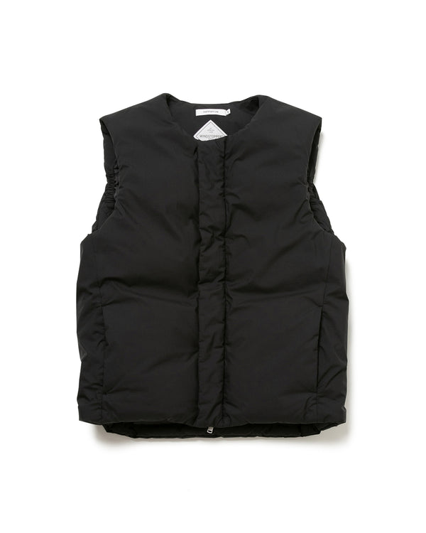 nonnative - EXPLORER DOWN VEST NYLON TAFFETA WITH GORE-TEX WINDSTOPPER - BLACK