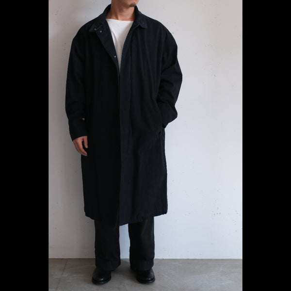nonnative - WANDERER LONG COAT C/Li CANVAS SULFUR DYE WITH WINDSTOPPER® BLACK