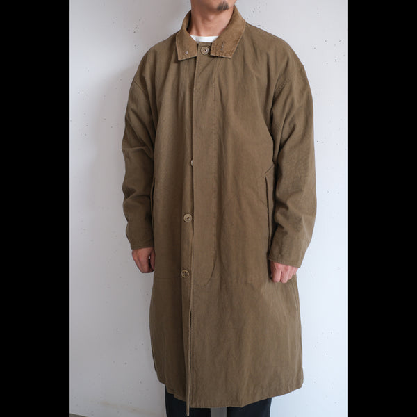 nonnative - WANDERER LONG COAT C/Li CANVAS SULFUR DYE WITH WINDSTOPPER® COYOTE