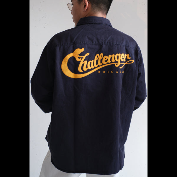 CHALLENGER - SNAKING LOGO WORK SHIRT - NAVY