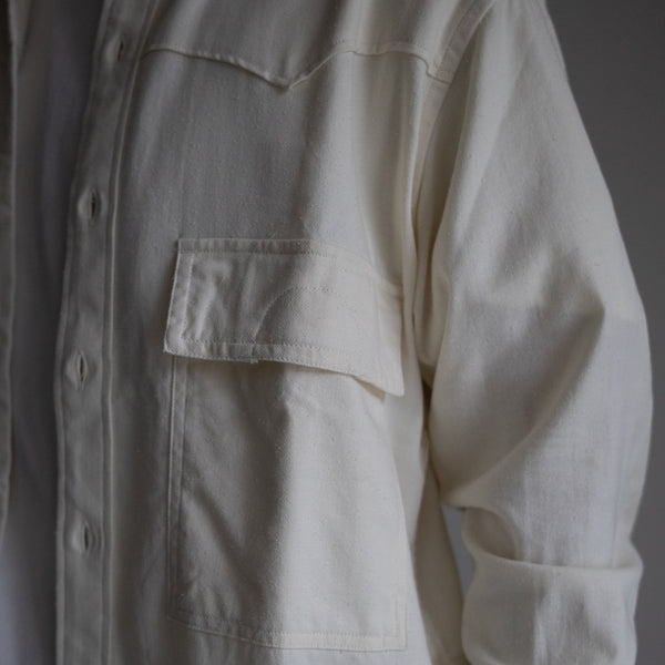 nonnative - EXPLORER SHIRT COTTON SILK NEP TWILL -OFF WHITE