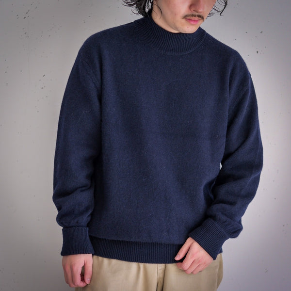 MASSTARD - DAILY HIGH NECK SWEATER- NAVY