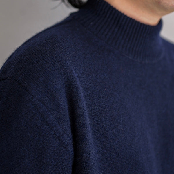 MASSTARD - DAILY HIGH NECK SWEATER- NAVY