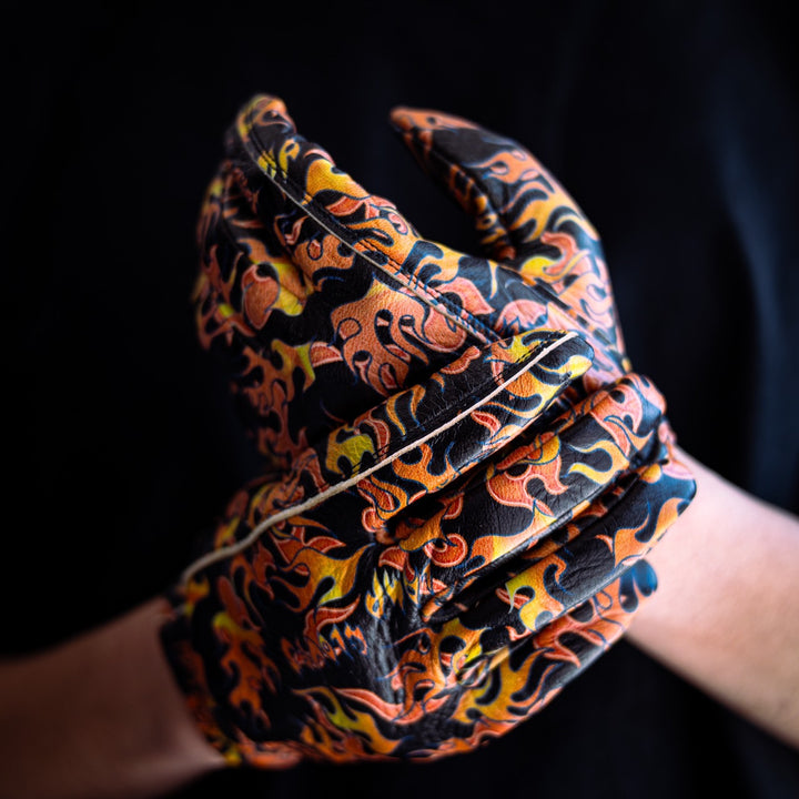 Lamp gloves -Utility glove Shorty- FLAMES BLACK
