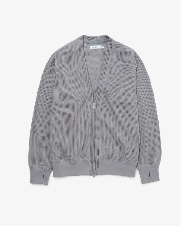 nonnative - HIKER ZIP CARDIGAN POLY MESH POLARTEC® POWER DRY® - GRAY