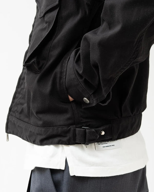 nonnative - TROOPER SHORT JACKET COTTON DRILL TWILL STRETCH -  BLACK